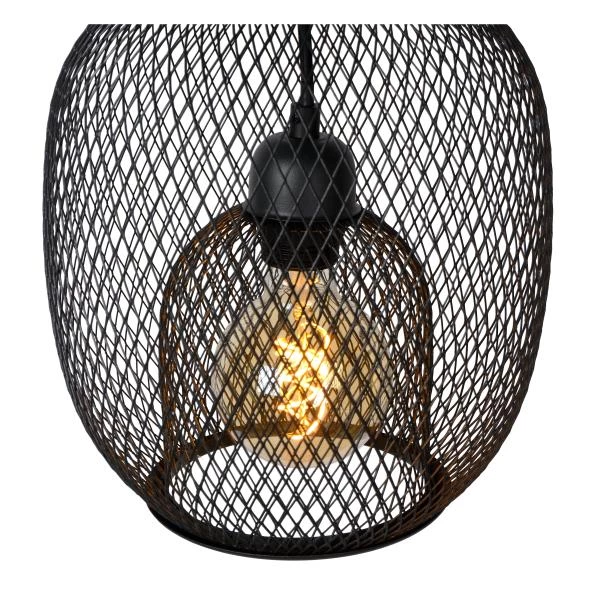 Lucide JERREL - Hanglamp - Ø 25 cm - 1xE27 - Zwart - detail 3